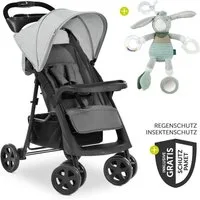 Hauck Kinder-Buggy Shopper Neo II - Grey, mit Liegeposition, Einhand-Faltmechanismus, Zubehör & Fehn Spieltier