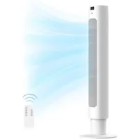 Vankel Turmventilator 90 cm mit Fernbedienung, 90° Oszillation, LED-Display & 9h-Timer, Kompakter Ventilator mit 3 Modi, 4 Stufen und Raumtemperaturanzeige