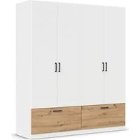rauch Drehtürenschrank Kleiderschrank Schrank Garderobe Wäscheschrank BARI mit Schubkästen und modernem Griff in Graumetallic MADE IN GERMANY