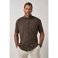 JP1880 Kurzarmhemd Piqué-Hemd FLEXNAMIC® Halbarm Buttondown-Kragen