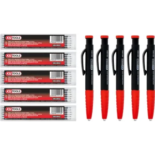 KS TOOLS 2in1 Druckbleistift und Tieflochmarker-Satz, 8-tlg, 5er Pack - 300.0800