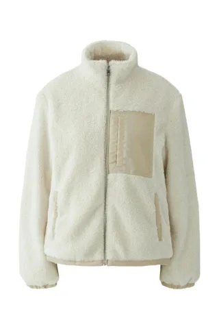 Oui - Teddy-Fleecejacke beige - Gr. - 38