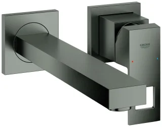 GROHE 2-Loch-WT-Wandbatterie Eurocube 23447 FMS hard graphite gebürstet, 23447AL0 23447AL0