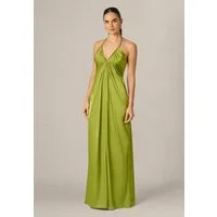 Adrianna Papell Abendkleid Stretch Satin Long Dress Dramatisches, drapiertes Satinkleid mit Neckholder