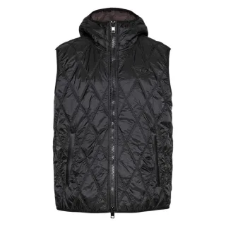 Diesel Herren Logo Steppweste (Schwarz)