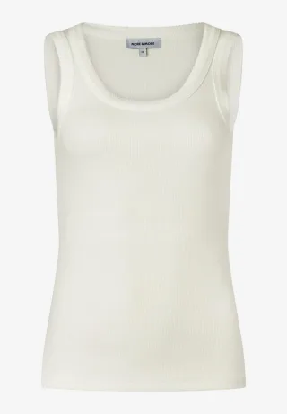 MORE & MORE - Figurbetontes Tank Top mit feinem Spitzen-Detail weiß - Gr. - 36