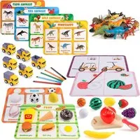 Ophy Lernspielzeug Montessori Sortierspielzeug – Obst-Schnitt-Spiel mit Tiere-Themen (1-St., sensorisches Lernspiel für Kinder ab 1–7 Jahren), inkl. Aufbewahrungsbeutel