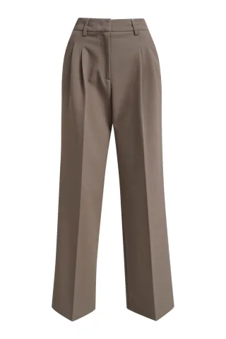 Milano Italy - pleated wideleg pants french pockets taupe - Gr. - 38