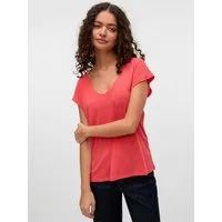 Vero Moda V-Shirt VMFILLI SS V-NECK TEE GA NOOS Materialmix, relaxed fit