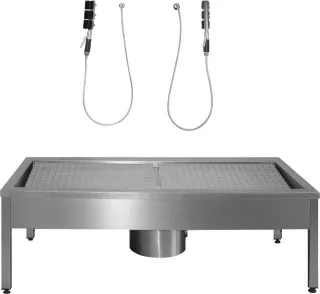 KWC Aquarotter Stiefelreinigungsanl., SIRIUS, Edst., 2800x500x600 mm, 4 Reinigungsplätze, 2000101549 2000101549