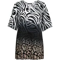 Doris Streich Kurzarmbluse (1-tlg) mit animalprint