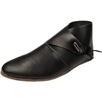 Vehi Mercatus Ritter-Kostüm Schwarze Wikinger Schuhe mit Knebelverschluss