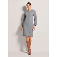 MADELEINE Midikleid Elastisches Oversized-Kleid mit Taschen Unifarbenes Modell mit klassischem Rundhalsausschnitt