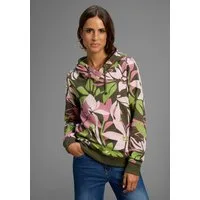 Laura Scott Sweater Pflegeleichte Baumwollmischung mit Kapuze und Blumendruck