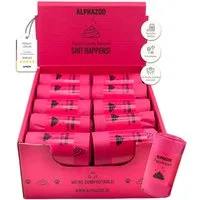 ALPHAZOO Hundekotbeutel Pupssäckchen Kotbeutel Pink 600 Stück, Kompostierbare Kotbeutel Hunde