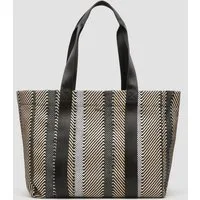 s.Oliver Shopper Tasche, Gestreifter Jacquard-Shopper mit Magnetverschluss