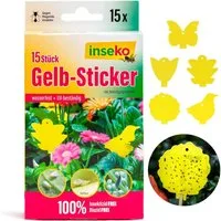 Inseko Klebefalle 15 x inseko Profi Gelbsticker Gelbtafeln Gelbfalle Fliegenfalle, umweltfreundlich & giftfrei