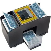 Goods+Gadgets Spiel Elektrischer Kartenmischer–Automatische Kartenmischmaschine (4 Decks), Elektrischer Kartenmischer, Mischmaschine für 4 Decks
