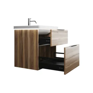 Burgbad Keramik Waschtisch-Set Eqio Frassino Dekor Cappuccino/Alpinweiss, SEZA063F3437C0001 SEZA063F3437C0001