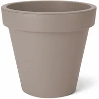 Spetebo Pflanzkübel Kunststoff Pflanzkübel rund M Ø 38 cm beige (Stück, 1 St., Blumentopf), klassischer runder Pflanzkübel für den Garten
