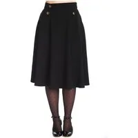 Banned A-Linien-Rock Book Club Schwarz Retro Vintage Swing Skirt