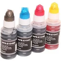 ABC Nachfülltinte (für Epson, Kompatibles Set 4x Nachfüllflasche Tinte für Epson 104 EcoTank, x, ET2810 ET2811 ET2812 ET2814 ET2815 ET2820 ET2821 ET2825 ET2826 ET4700)