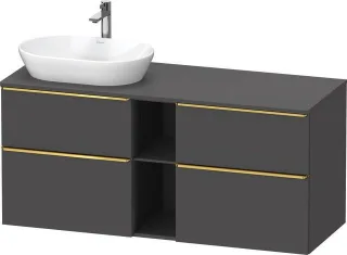Duravit D-Neo Konsolenwaschtischunterbau wandhängend Graphit Matt 1400x550x664 mm - DE4970L34490000 DE4970L34490000