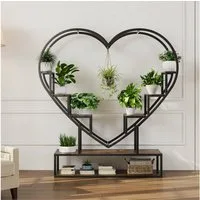 FUROKOY Blumenständer Pflanzenständer Pflanzenregal Blumenregal Outdoor Indoor, 3 Etagen,herzförmig, für Balkon Deko Garten Wohnzimmer