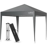 loefme Faltpavillon 2,5×2,5m, Pop-Up-Pavillon ohne Seitenwände, mit 0 Seitenteilen, 3 Höhenverstellungen, Metallrahmen