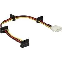 Adapterkabel 4-Pin (5,25") Stecker > 4x SATA 15Pin Buchse schwarz/rot, 40cm