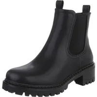 Ital-Design Elegante Damen Boots mit Blockabsatz und elastischen Einsätzen Chelseaboots (90417888) Blockabsatz Stiefeletten in Schwarz