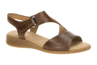 Gabor 82.803.54 Damen Sandalette Braun Peanut Keilabsatz Klettverschluss