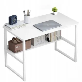 Schreibtisch,, Weiß, Holzwerkstoff, 45x73x100 cm, Arbeitszimmer, Schreibtische, Bürotische