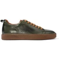 Celal Gültekin Casual Schnürschuhe Plateau Herren Schnürschuh Glattleder, Echtleder-Futter, Plateau-Thermosohle, Grün, 40