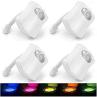 HAC24 LED Nachtlicht LED Toilettenlicht WC Nachtlicht Toiletten Lampe Beleuchtung Klolicht, LED fest integriert, Farbwechsel, mit Bewegungsmelder Batteriebetrieben
