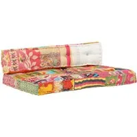 vidaXL Sitzauflage Palettensofa-Auflage Mehrfarbig Stoff Patchwork, (1 St)