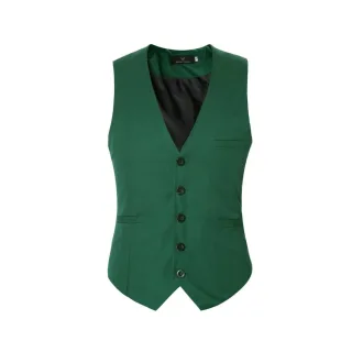 Slim Fit Einfarbige Modeweste Grün