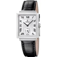 Festina Quarzuhr On the Square F20775_1, Armbanduhr, Damenuhr, Herrenuhr, Lederarmband, analog