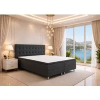Best for You Boxspringbett NEO Bonellfederkern inkl. 7 cm Topper (Komplettbett, 6-St., 140x200 160x200 180x200 200x200 cm), Graphit, TOP Preis-Leistungsverhältnis