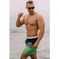 GUGGEN Mountain Badeshorts Badeshorts Badehose Herren Schnelltrocknende Boardshorts Männer Beachshorts mit Kordelzug gestreiftes Muster Badehose 880v2