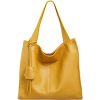 Caspar Schultertasche Großer XL Damen Leder Shopper Tasche - PREMIUM LINE - Modell No.832, elegant, robust & unempfindlich - 100% Echtleder - Handmade in Italy