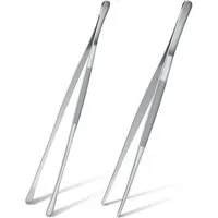 FOUORTUNATE-BEE Grillzange 2er Set Grillzange Edelstahl Lang 30CM Kitchen Kochpinzette, für Kochen Grillen und Backen