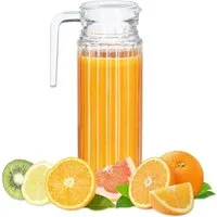 relaxdays Wasserkrug Saftkrug Glas 1 l
