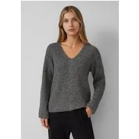 s.Oliver Longpullover Strickpullover Weicher Strickpullover im Relaxed Fit mit V-Ausschnitt