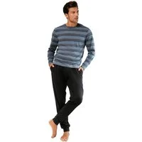 H.I.S Pyjama (2 tlg., 1 Stück) Schlafanzug mit aufwendig gestreiftem Oberteil