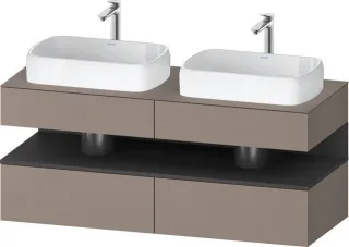 Duravit Qatego Konsolenwaschtischunterbau wandhängend Basalt Matt 1400x550x600 mm - QA4767049430010 QA4767049430010