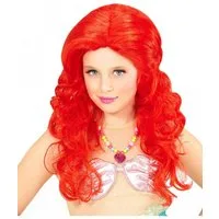 Horror-Shop Kostüm-Perücke Meerjungfrau Kinderperücke Rot für Karneval, Schul