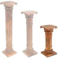 Oriental Galerie Blumenhocker Antike Säule Hellbraun 60 cm klein (1 St)