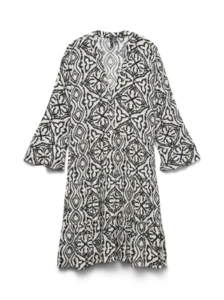 VERO MODA - VMMENNY LS V-NECK SHORT DRESS WVN BOO Birch - Gr. - S