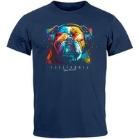 Neverless Print-Shirt Herren T-Shirt Print California Bulldog Musik Kunst Motiv DJ Fashion mit Print